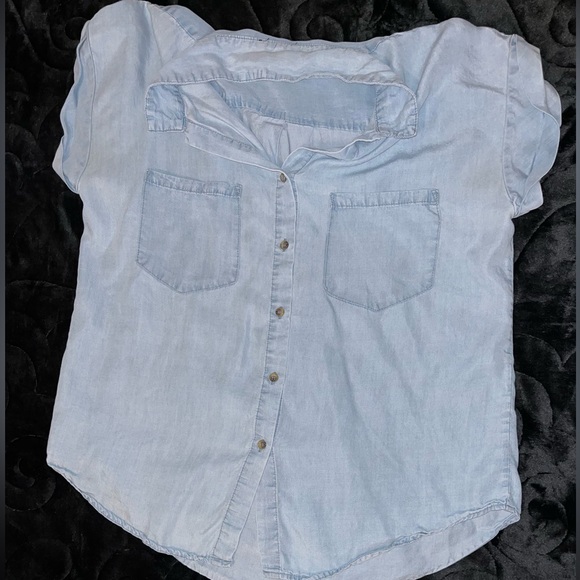 lightweight faux denim button up! - Picture 1 of 6